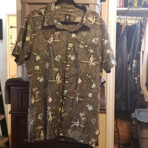 Mens Lost at sea XL button up dress shirt